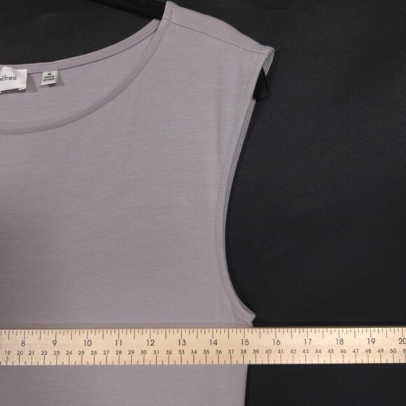 Aritzia‎ Wilfred Goodlux Bloomsbury Mini Dress MEDIUM Ruffled Gray Sleeveless - Picture 7 of 11